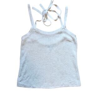 Banana Republic Cropped Sweater Tank Double Straps Cream Women's Medium